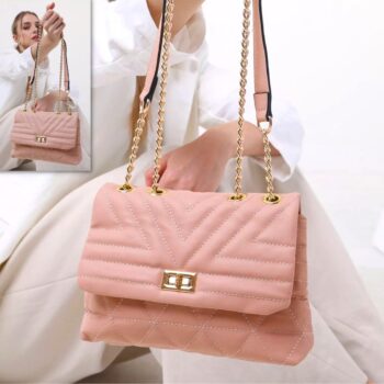 Bolsa Feminina Transversal Matelassê Alça de Corrente Star Shop Rosa