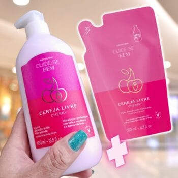 Combo Cuide-se Bem Cereja Livre: Loção Hidratante Corporal 400ml + Refil Loção Hidratante 350ml