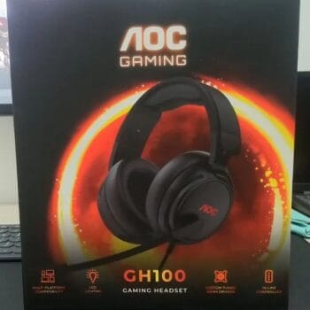 Headset Gamer, Headphone, fone de ouvido com microfone AOC GH100 Driver 50 mm, Multiplataforma, LED.