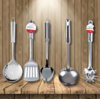 Kit Utensílio de Cozinha em Inox 5 Peças