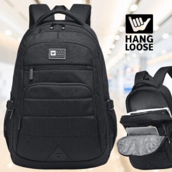 Mochila Casual Masculina Moderna Reforçada Preta