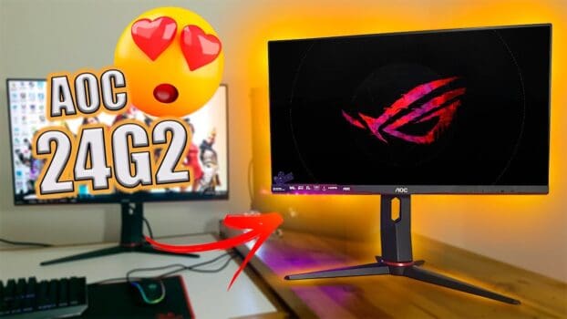 Monitor Gamer Hero 24'' 24g2 Fhd Ips 144hz 1ms Aoc Bivolt Cor Preto/Vermelho 100V/240V