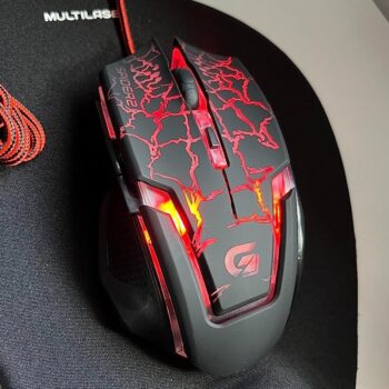 Mouse Gamer Spider 2 OM-705 USB 3200DPI Preto/Vermelho Fortrek