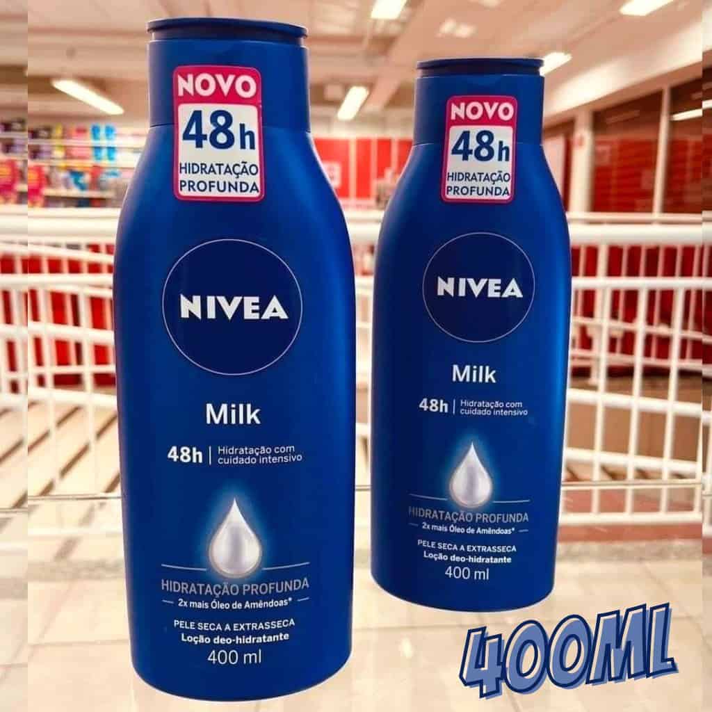 NIVEA Hidratante Corporal Milk Pele Seca - Nutrição intensa para pele seca a extrasseca, com fórmula cremosa que deixa a pele macia, cheirosa e hidratada por 48h - 400ml