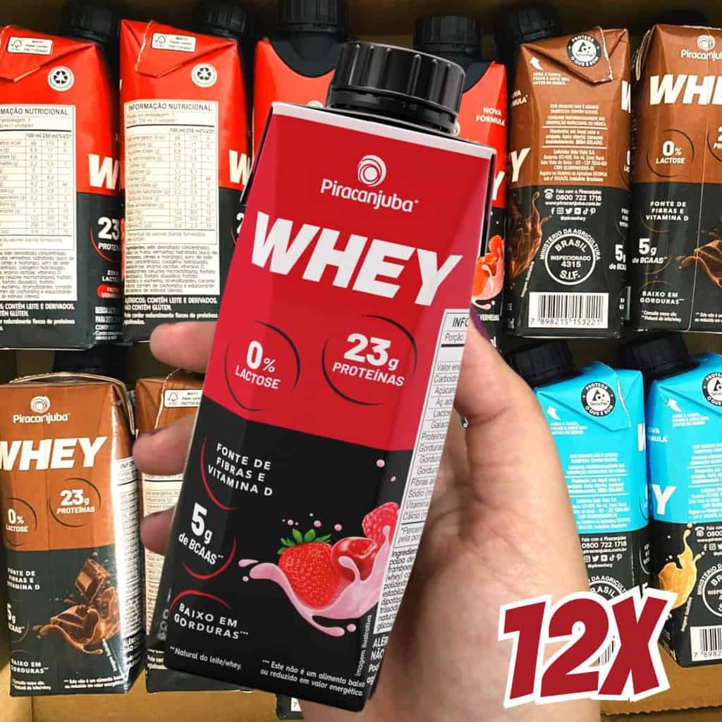 Pack de Whey Zero Lactose Frutas Vermelhas 23g Piracanjuba 250ml – 12 Unidades