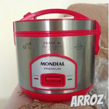 Panela Elétrica de Arroz, Mondial, Vermelho/Inox, 500W, 220V - PE-45-6X