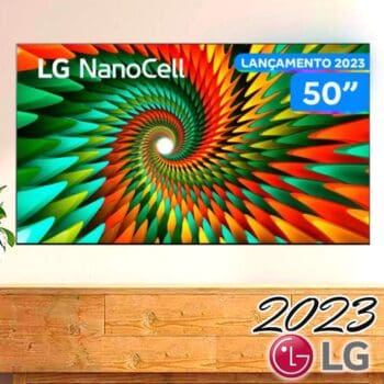 Smart TV 50" 4K LG NanoCell 50NANO77SRA Bluetooth ThinQ AI Alexa Google assistente Airplay 3 HDMI, Light Black