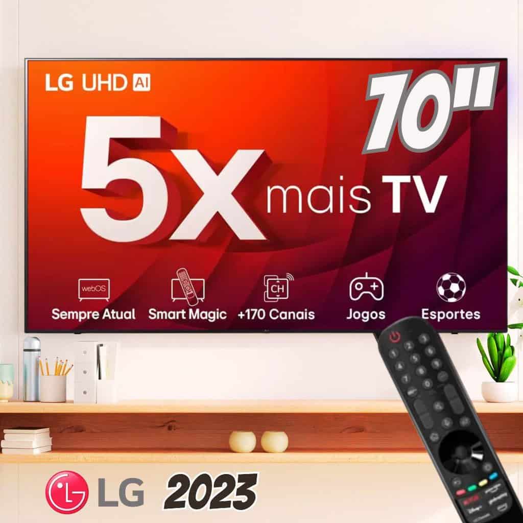 Smart TV 70” 4K LED LG 70UR8750PSA - Wi-Fi Bluetooth 3 HDMI 2 USB