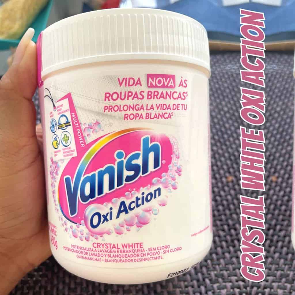 Vanish Tira Manchas Em Pó Crystal White Oxi Action 450G Para Roupas Brancas