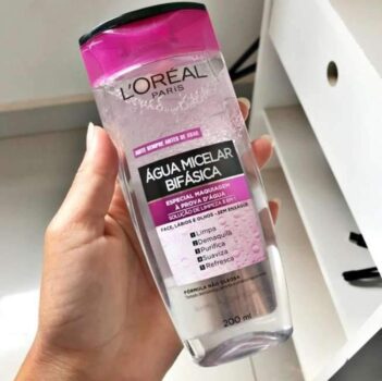 Água Micelar Bifásica L'Oréal Paris Solução de Limpeza 5 em 1, 200ml