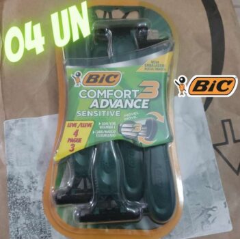Aparelho de Barbear BIC Comfort 3 Advance, Pele Sensível, Verde, c/ Fita Lubrificante, 9298501, Embalagem Leve 4 Pague 3
