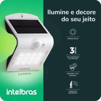 Arandela Solar Integrada ASI 220 Luz Branca Intelbras