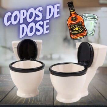 BigMouth Inc Doses de vaso sanitário, conjunto de 2, copos de shot de cerâmica, comporta 56 g cada, presente divertido de vaso sanitário
