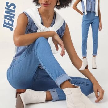 Calça Jeans Biotipo Skinny Lisa Azul