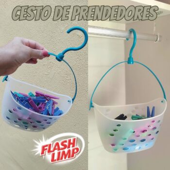 Cesto De Prendedores de roupa Classic, 36 Peças, Multicor, Flash Limp