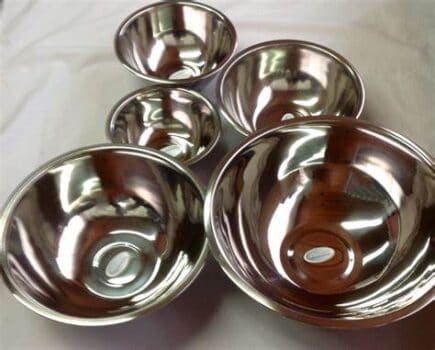 Conjunto 05 Bowls Tigelas em Aço Inoxidável Prata Cozinha Completa Funcional Multiuso