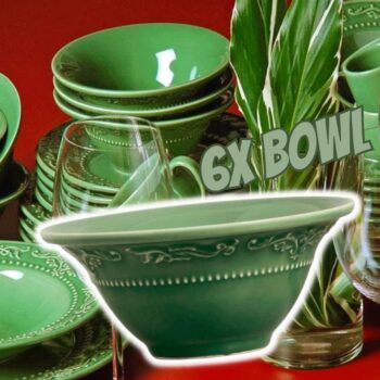 Conjunto C/ 6 Bowl Acanthus Verde Sálvia 445 ml