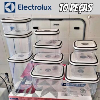 Electrolux - Kit Potes de Plástico Hermético, 10 unidades