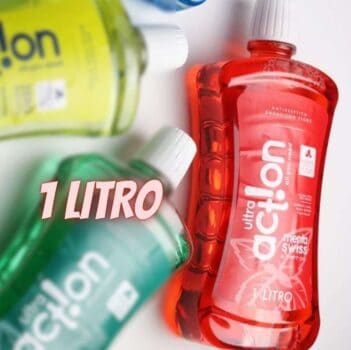 Enxaguante Bucal Menta Swiss, sem Triclosan, sem Parabeno, Previne Contra a Cárie, Hálito Saudavél, Produto Vegano, Ultra Action, 1 L