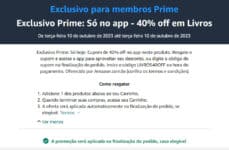 Exclusivo Prime: Só no app - 40% off em Livros