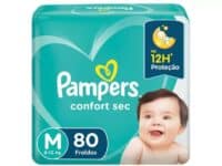 Fralda Pampers Confort Sec Tam. M 6 a 10kg - 80 Unidades