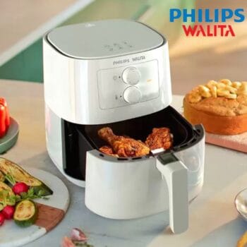 Fritadeira Elétrica Sem Óleo Air Fryer Philips Walita RI9201 4,1 L - Branca