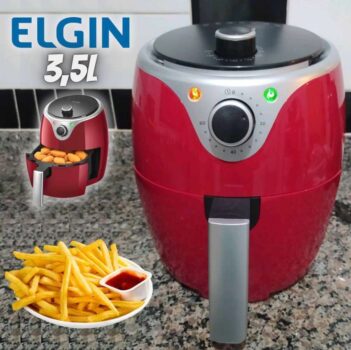 Fritadeira Elétrica Sem Óleo Vermelha Elgin Flash Fryer 110v