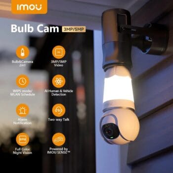 Imou Câmera de Segurança & Lâmpada Integrada, com Socket E27, Vídeo 5MP 3K UHD