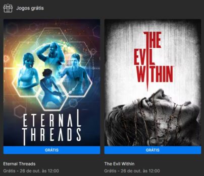 Jogos Grátis Epic Games Eternal Threads e The Evil Within