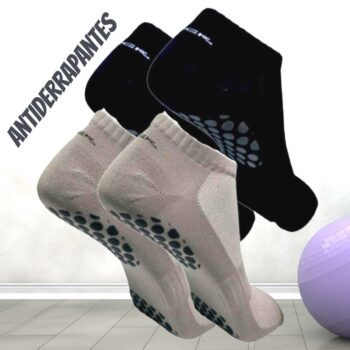 Kit 02 Pares de Meias Antiderrapantes Hidro Hidroginástica Pilates Ioga Academia Unissex