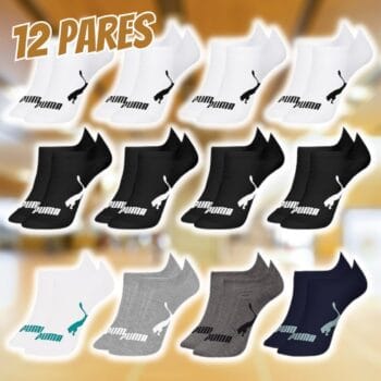 Kit 12 Pares de Meia Puma Sapatilha Invisível Esportiva Masculino Adulto