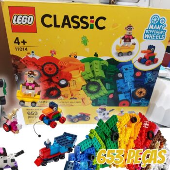 Kit de Construção LEGO Classic Peças e Rodas 11014 (653 Peças)