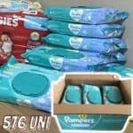 Kit Lenços Umedecidos para Limpeza Pampers - Cuidado de Bebê 576 Unidades