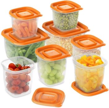 Kit Potes de Plástico Continental - Laranja 8 unidades
