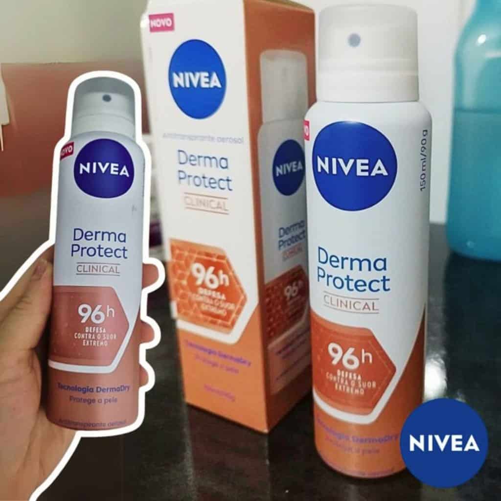 NIVEA Desodorante Antitranspirante Aerossol Derma Protect Clinical 150ml - Alta proteção de 96 horas contra o suor excessivo e o mau odor, garantindo axilas macias e sem irritação
