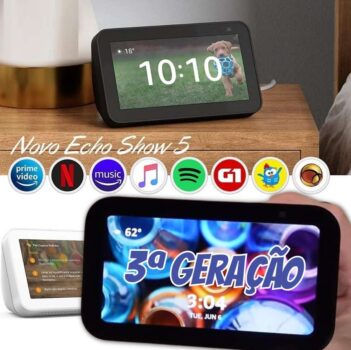Novo Echo Show 5 (3ª geração - 2023) | Smart display com graves mais potentes e som mais nítido