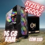 PC Gamer OnGaming Ryzen 5 5600G, Radeon Graphics Vega 7, 16GB Ram, SSD 240GB, Gabinete c/ 3x Fans RGB