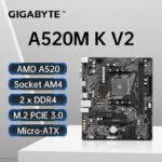 Placa Mãe Gigabyte A520M K V2, AM4 Cupom