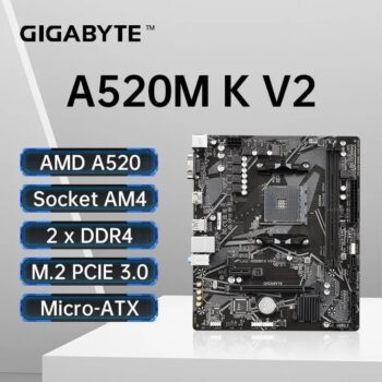 Placa Mãe Gigabyte A520M K V2, AM4 Cupom