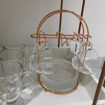 Porta Xícara de Café Gold, L. 13cm x A. 21.7cm, Rosé Gold, Arthi