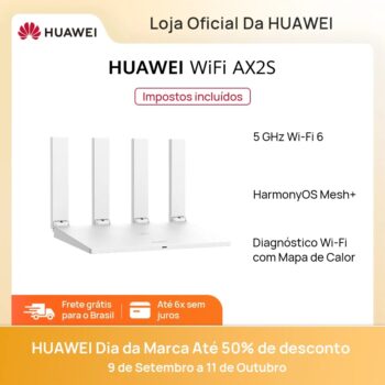 Roteador Huawei Ax2s, Wi-fi 6 5 Ghz, 4 Amplificadores, Rede Mesh