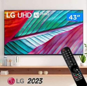Smart TV 43" 4K LG UHD ThinQ AI 43UR7800 HDR Bluetooth Alexa Google Assistente Airplay2 3 HDMI