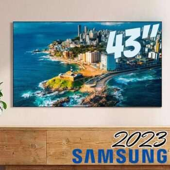 Smart TV 43 Polegadas Samsung UHD 4K, 3 HDMI, 1 USB, Bluetooth, Wi-Fi, Gaming Hub, Tela sem limites, Alexa built in - UN43CU7700GXZD