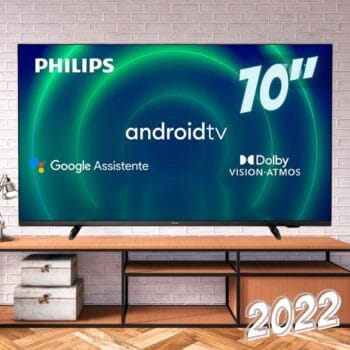 Smart TV 70" UHD 4K Philips 70PUG7406, Android TV, HDR10+, Dolby Vision, Dolby Atmos, Design Borderless e Bluetooth