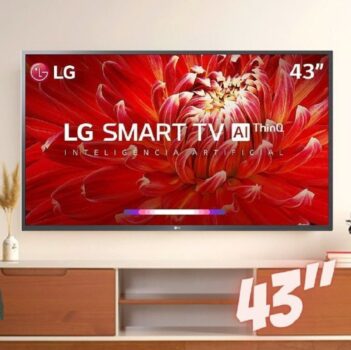 Smart TV LG 43 Polegadas, LED FHD, Wi-Fi, Bluetooth, Com 1 USB, 2 HDMI, 60hz - 43LM6370PSB