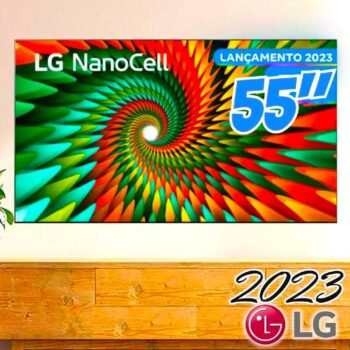 Smart TV LG 4K NanoCell 55" 55NANO77SRA Bluetooth, ThinQ AI, Alexa, Google Assistente, Airplay e Wi-Fi