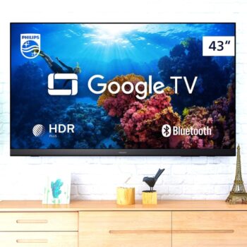 Smart TV Philips 43" Full HD 43PFG6918/78, Google TV, Comando de Voz, HDR, 3 HDMI, Wifi 5G, Bluetooth