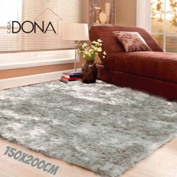 Tapete Retangular Felpudo Charme Casa Dona 150x200cm Cinza