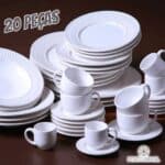 Aparelho de Jantar e Café Porto Brasil Roma 20 Peças - Branco