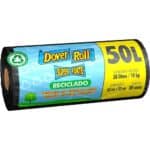 Dover Roll Reciclado rolo preto com 20 sacos 50L